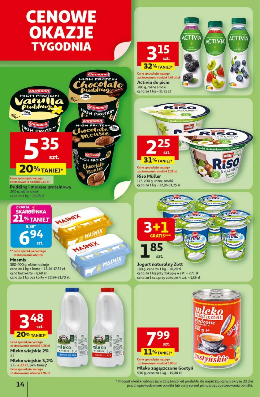 Gazetka promocyjna Auchan - Pewność niskich cen Hipermarket - ważna 17.07 do 23.07.2025 - strona 14 - produkty: Activia, Fa, Gra, Jogurt, Jogurt naturalny, Mleko, Mleko zagęszczone, Por, Zott