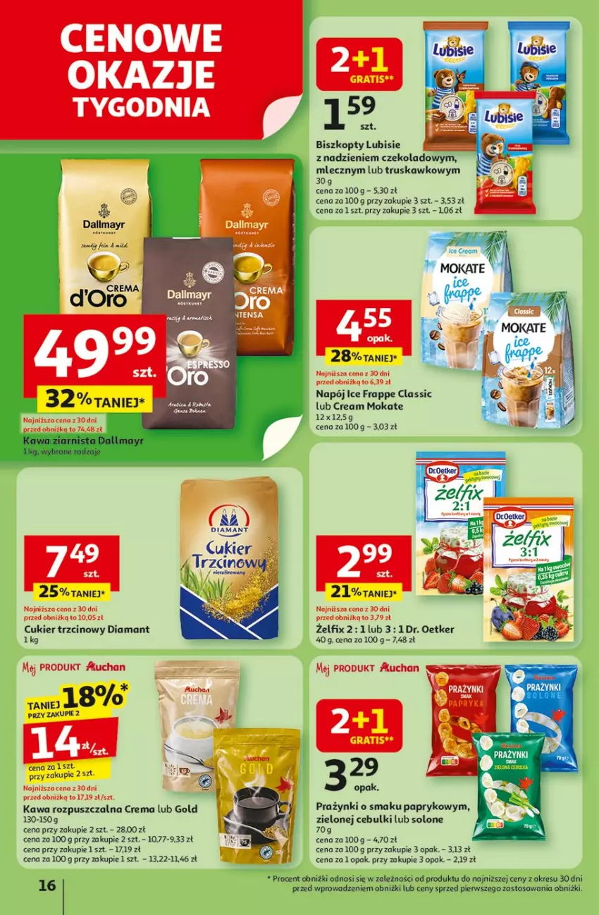 Gazetka promocyjna Auchan - Pewność niskich cen Hipermarket - ważna 17.07 do 23.07.2025 - strona 16 - produkty: Cukier, Diamant, Dr. Oetker, Kawa, Kawa rozpuszczalna, Napój, Ser