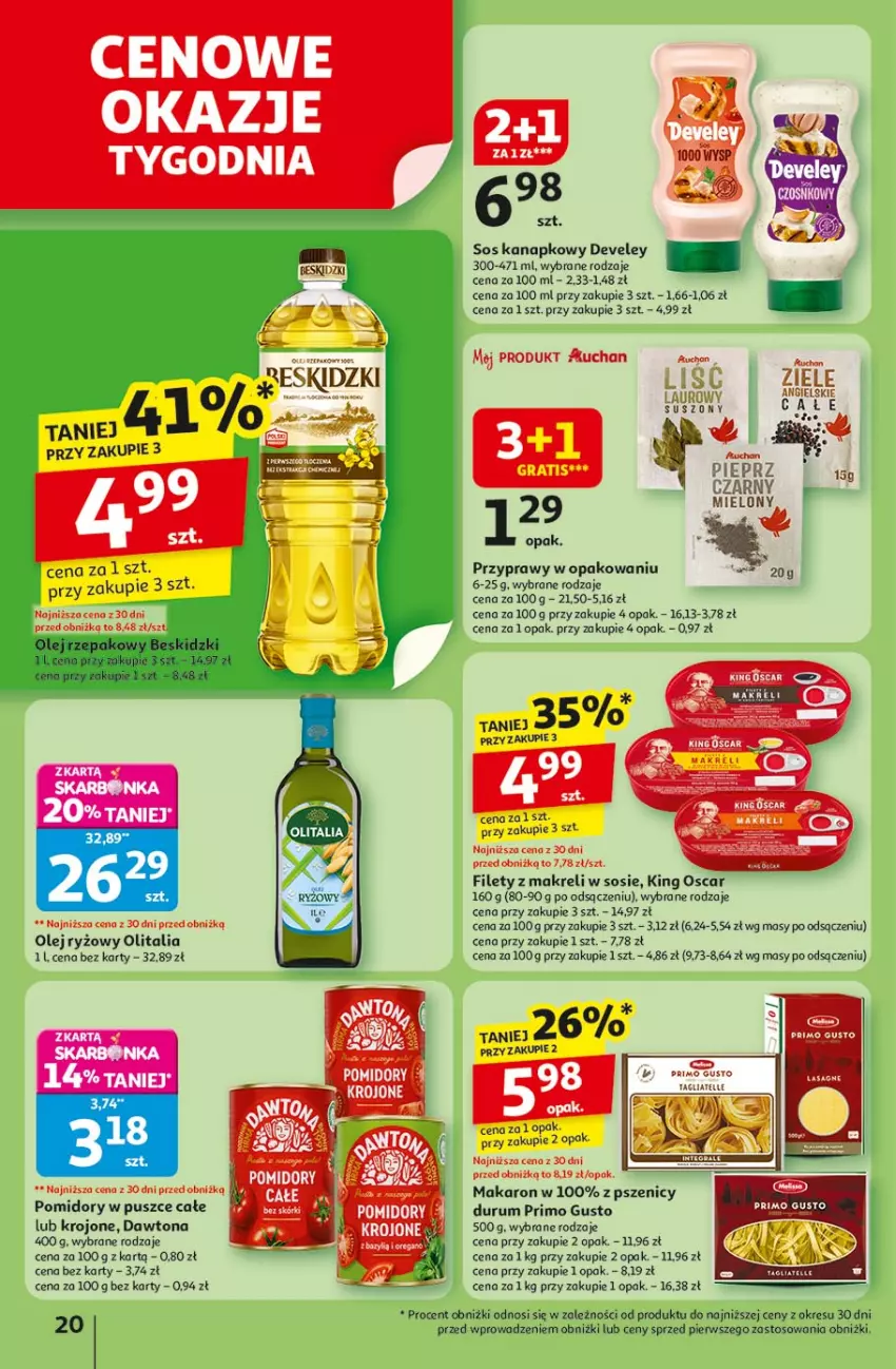 Gazetka promocyjna Auchan - Pewność niskich cen Hipermarket - ważna 17.07 do 23.07.2025 - strona 20 - produkty: Dawtona, Gra, Laur, Makaron, Olej, Olej ryżowy, Pomidory, Przyprawy, Rum, Ryż, Sos