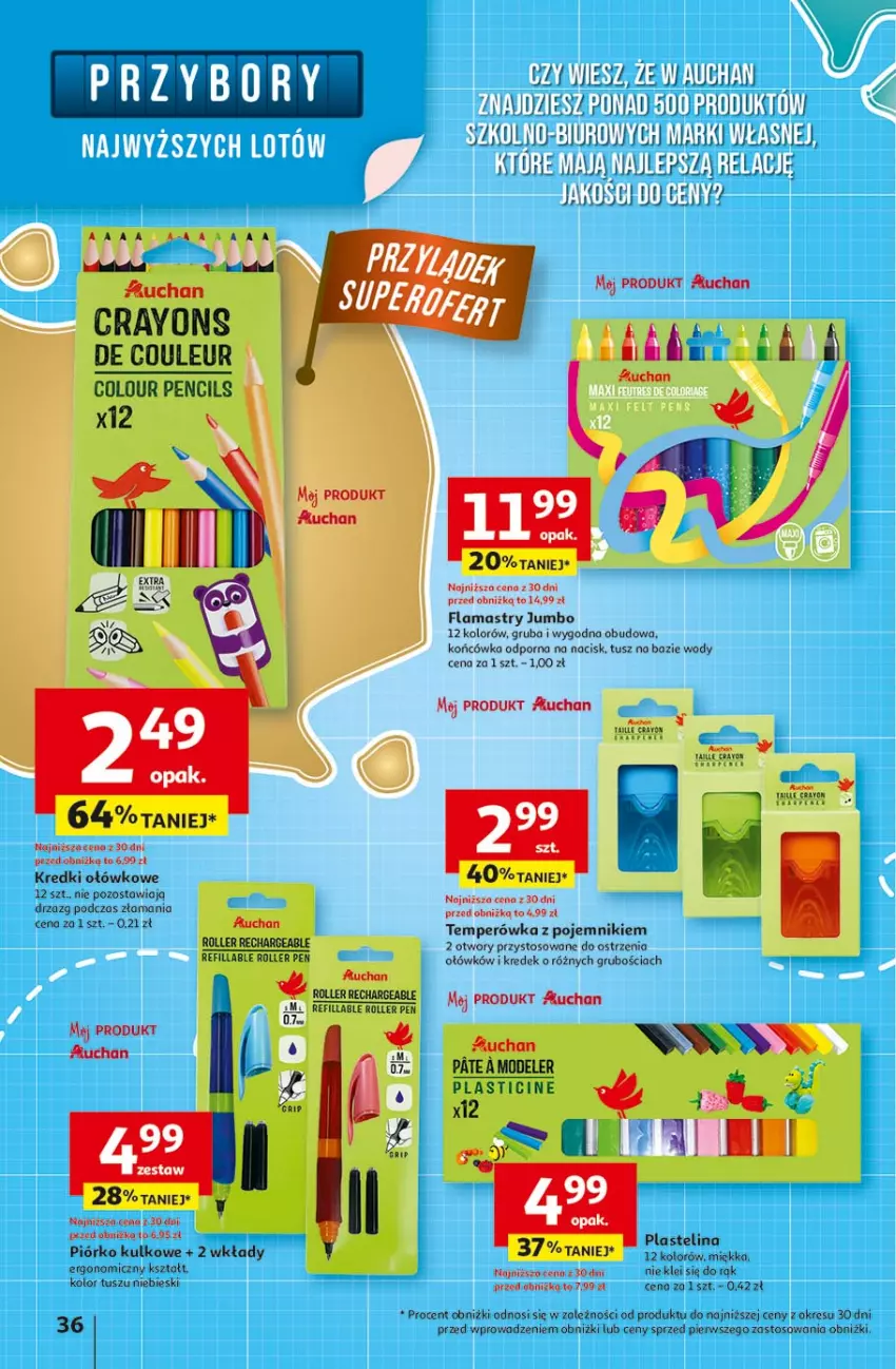 Gazetka promocyjna Auchan - Pewność niskich cen Hipermarket - ważna 17.07 do 23.07.2025 - strona 36 - produkty: Flamastry, Gin, Klej, Plastelina, Pojemnik, Por, Roller, Tusz