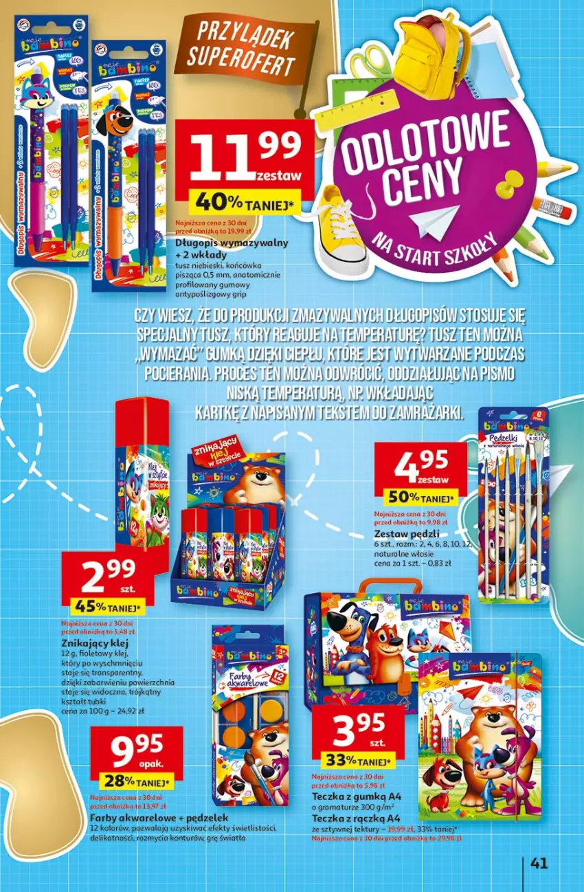 Gazetka promocyjna Auchan - Pewność niskich cen Hipermarket - ważna 17.07 do 23.07.2025 - strona 41 - produkty: Atomic, Długopis, Fa, Gra, Klej, Rama, Tran, Tusz, Zestaw pędzli