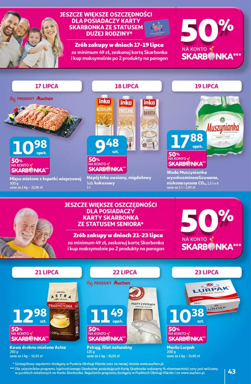 Gazetka promocyjna Auchan - Pewność niskich cen Hipermarket - ważna 17.07 do 23.07.2025 - strona 43 - produkty: Inka, LG, Mus, Muszynianka, Pstrąg