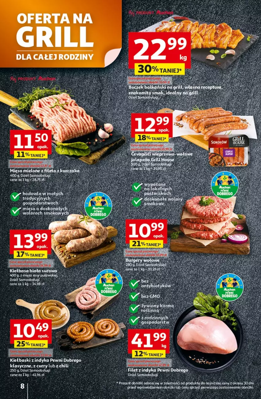 Gazetka promocyjna Auchan - Pewność niskich cen Hipermarket - ważna 17.07 do 23.07.2025 - strona 8 - produkty: Fa, Grill, Kiełbasa