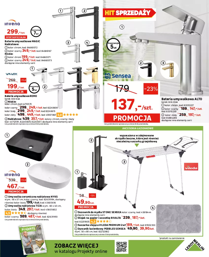 Gazetka promocyjna Leroy Merlin - Gazetka Leroy Merlin - ważna 12.07 do 01.08.2023 - strona 25 - produkty: Bateria, Bateria umywalkowa, Dozownik, Dywan, Dywanik, Dywanik łazienkowy, Grzejnik, Lakier, Lustro, Papier, Por, Ser, Słupek, Sok, Sport, Stojak, Suszarka, Szafka, Szafka pod umywalkę, Telefon, Tran, Umywalka, Vileda