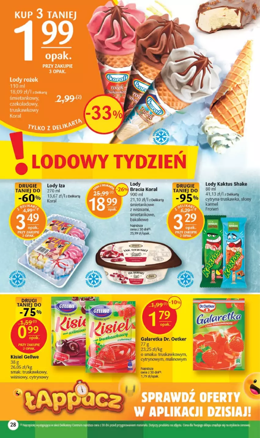 Gazetka promocyjna Delikatesy Centrum - Gazetka DC35 - ważna 07.09 do 13.09.2023 - strona 28 - produkty: Dr. Oetker, Gala, Galaretka, Kaktus, Kisiel, Lody