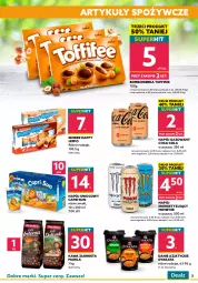 Gazetka promocyjna Dealz - Gazetka na otwarcie - Złotoryja - Gazetka - ważna od 14.10 do 14.10.2021 - strona 3 - produkty: HiPP, Ciastka, Toblerone, Gra, Kawa ziarnista, Chipsy, Kawa, Coca-Cola, Twix, Czekolada, Napój gazowany, Mars, Artykuły spożywcze, Toffifee, Alcon, Haribo, Napój, Biszkopty, Kinder