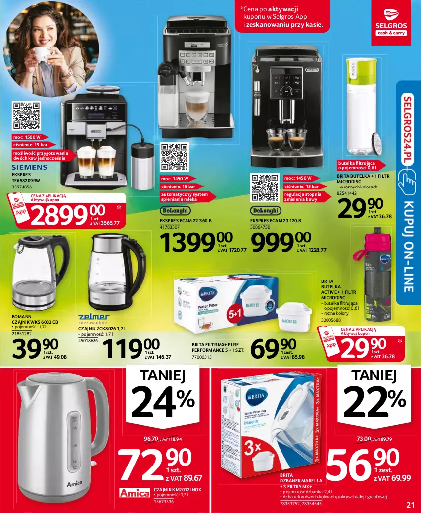 Gazetka promocyjna Selgros - Oferta przemysłowa - ważna 24.06 do 07.07.2021 - strona 21 - produkty: Brit, Brita, Czajnik, Dzbanek, Gra, LG, Pur, Top