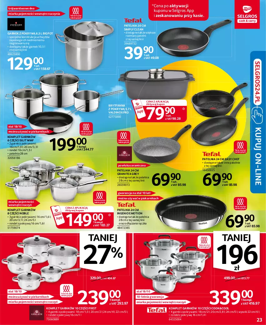 Gazetka promocyjna Selgros - Oferta przemysłowa - ważna 24.06 do 07.07.2021 - strona 23 - produkty: Fa, Garnek, Garnek z pokrywą, Gra, LG, Miarka, Patelnia, Piekarnik, Pokrywa, Rondel, Sok