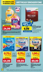 Gazetka promocyjna Lidl - GAZETKA - Gazetka - ważna od 30.06 do 30.06.2024 - strona 36 - produkty: Papier, Finish, Tablet, Silan, Płyn do płukania, Ręcznik, Zmywarki, Flora, Tabletki do zmywarki
