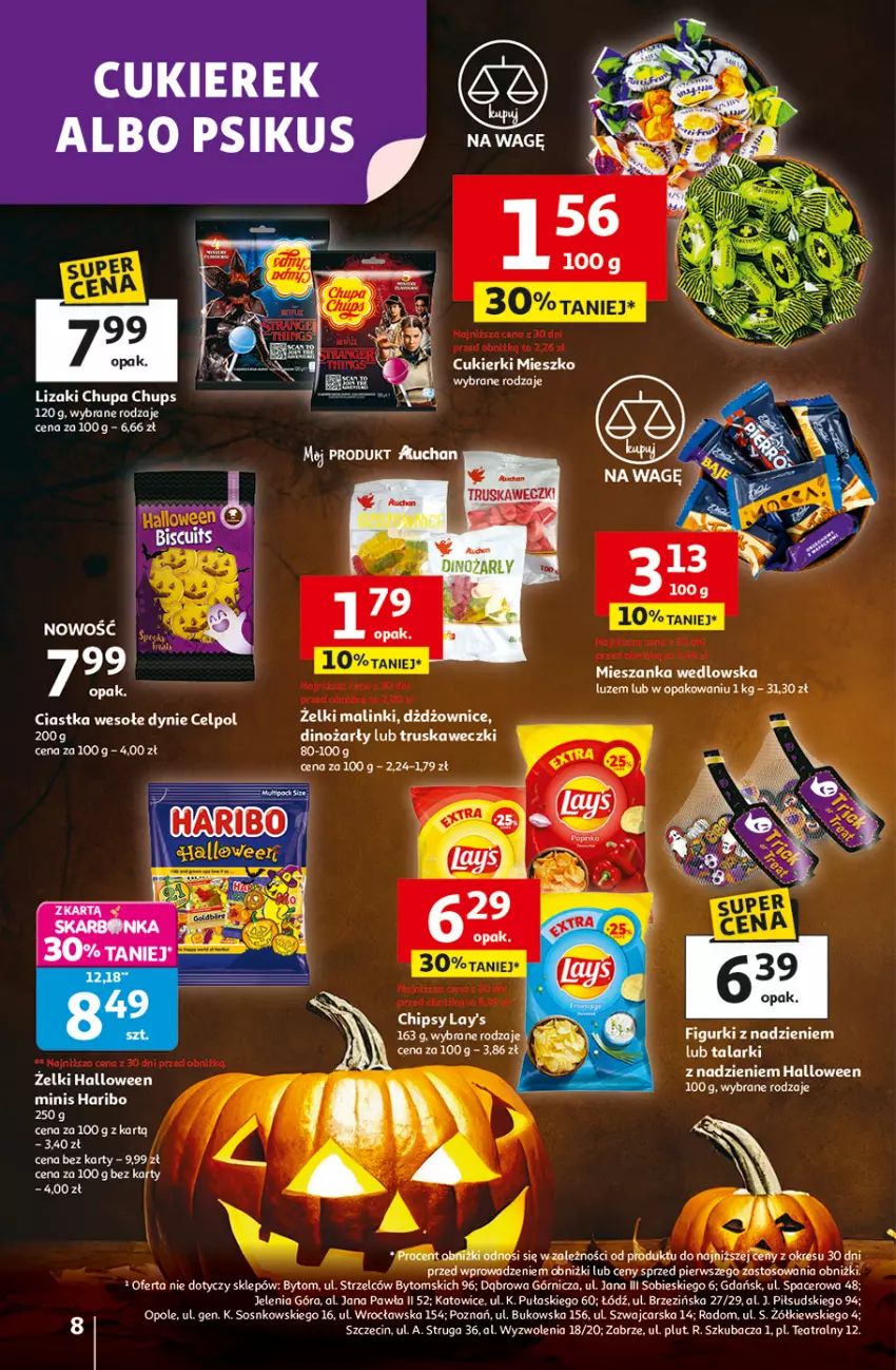 Gazetka promocyjna Auchan - Wielkie przeboje cenowe Hipermarket - ważna 02.10 do 08.10.2025 - strona 8 - produkty: Acer, Cars, Chupa Chups, Ciastka, Haribo, Lizaki, Mieszanka wedlowska, Sos