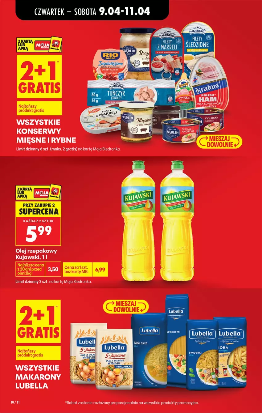 Gazetka promocyjna Biedronka - Od Czwartku - ważna 09.04 do 15.04.2026 - strona 14 - produkty: Bell, Bella, Gra, Kujawski, Lubella, Makaron, Olej, Olej rzepakowy, Por, Ser