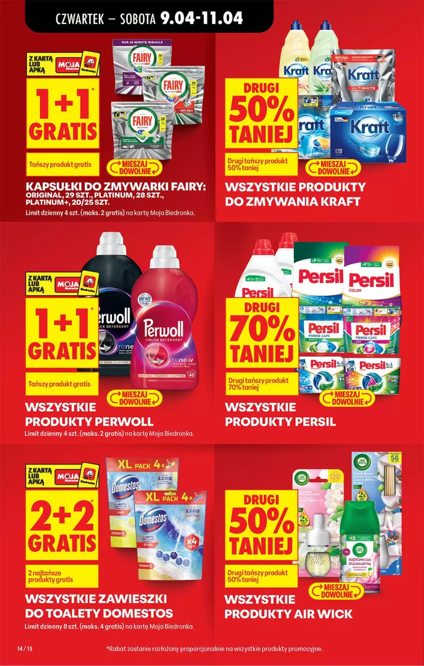 Gazetka promocyjna Biedronka - Od Czwartku - ważna 09.04 do 15.04.2026 - strona 18 - produkty: Air Wick, Domestos, Fa, Fairy, Gra, Persil, Perwoll, Por, Zawieszki