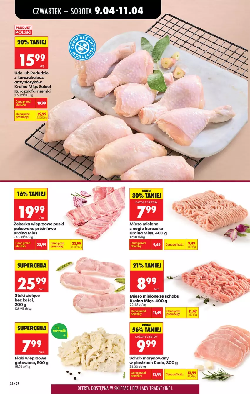 Gazetka promocyjna Biedronka - Od Czwartku - ważna 09.04 do 15.04.2026 - strona 34 - produkty: Duda, Fa, Flaki, Kurczak, Mięso, Mięso mielone, Podudzie z kurczaka, Stek