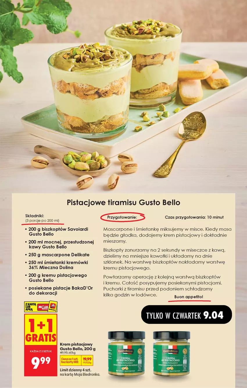 Gazetka promocyjna Biedronka - Od Czwartku - ważna 09.04 do 15.04.2026 - strona 43 - produkty: Bell, Biszkopty, Kawa, Krem pistacjowy, Mascarpone, Olej, Pistacje, Por