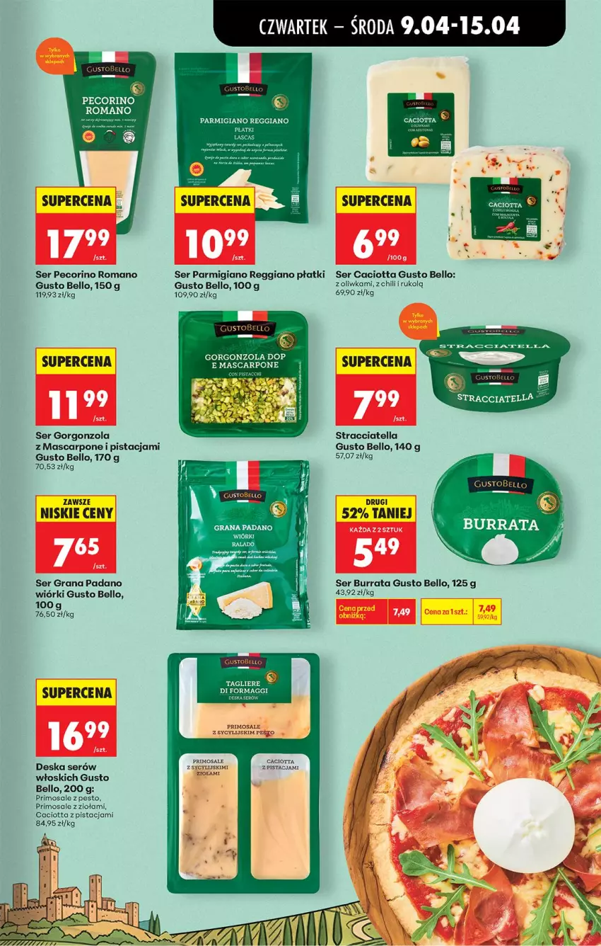 Gazetka promocyjna Biedronka - Od Czwartku - ważna 09.04 do 15.04.2026 - strona 49 - produkty: Bell, Burrata, Caciotta, Deska serów, Gorgonzola, Gra, LG, Maggi, Mascarpone, Pecorino, Pesto, Ser