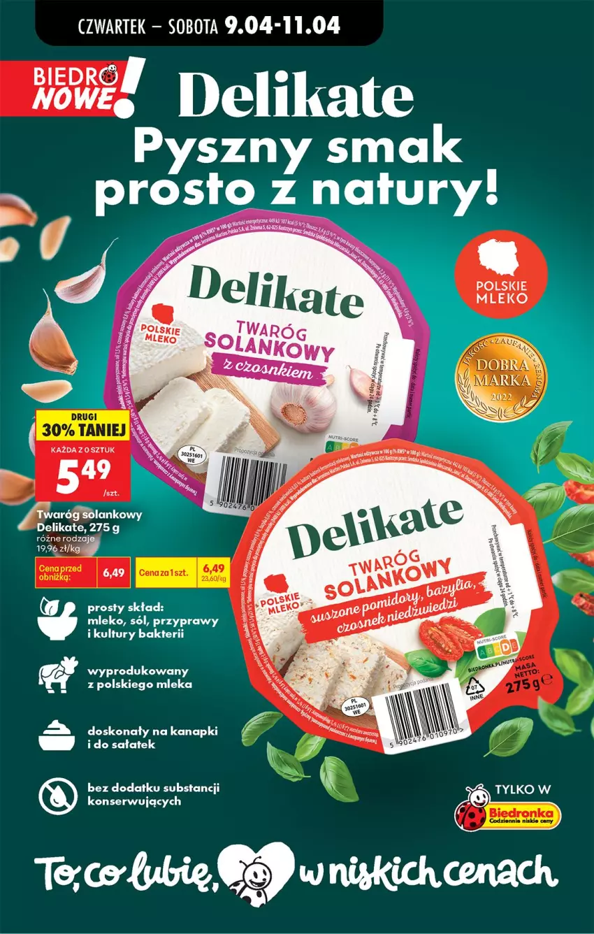 Gazetka promocyjna Biedronka - Od Czwartku - ważna 09.04 do 15.04.2026 - strona 59 - produkty: Mleko, Przyprawy, Sałat, Ser, Sól, Solan