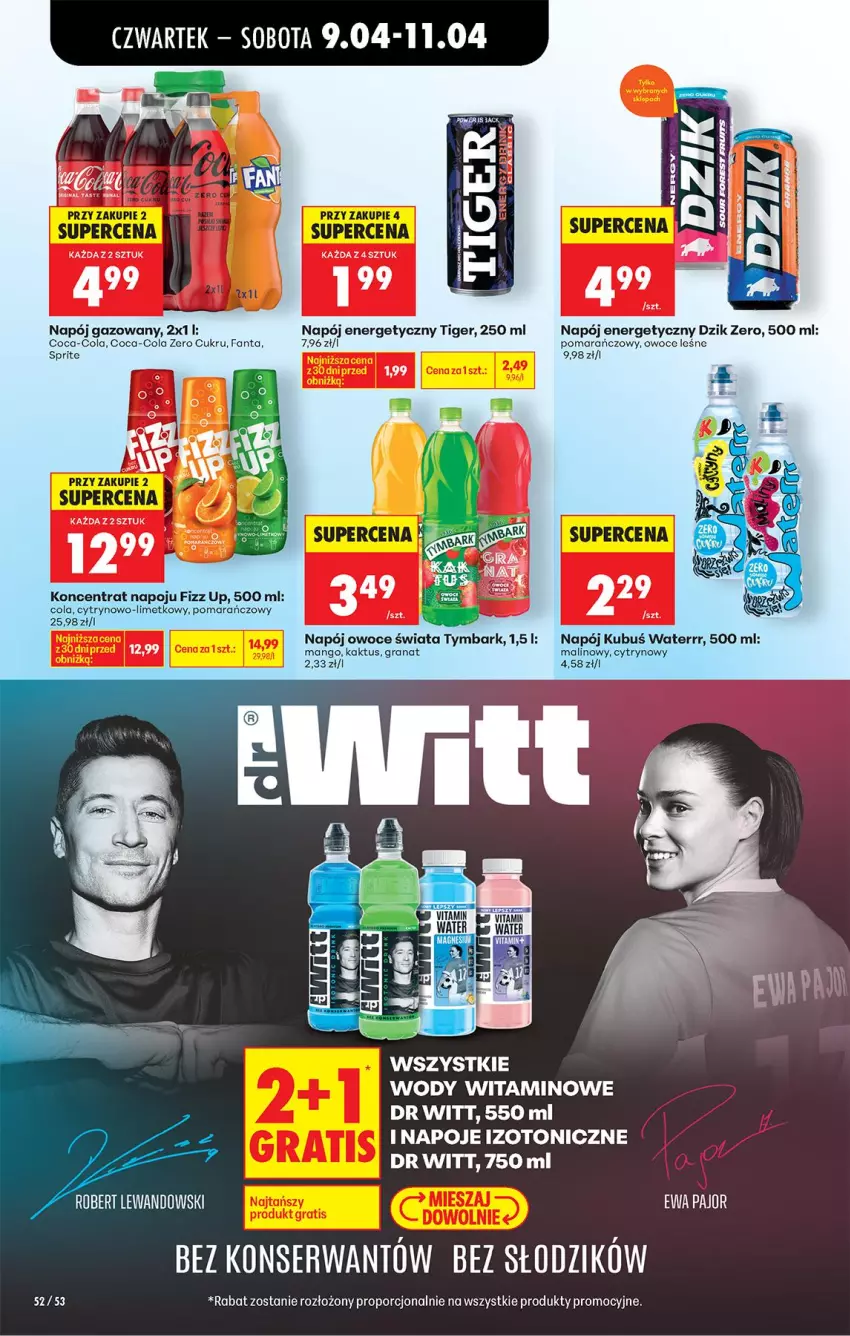 Gazetka promocyjna Biedronka - Od Czwartku - ważna 09.04 do 15.04.2026 - strona 72 - produkty: BIC, Coca-Cola, Fa, Fanta, Gra, Granat, Kaktus, Kubuś, Kubuś Waterrr, Mango, Napój, Napój energetyczny, Napój gazowany, Napoje, Owoce, Por, Ser, Sprite, Tiger, Tymbark