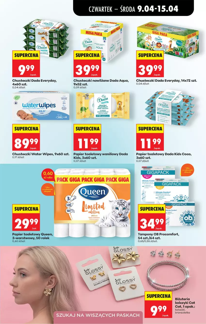 Gazetka promocyjna Biedronka - Od Czwartku - ważna 09.04 do 15.04.2026 - strona 81 - produkty: Bransoletka, Chusteczki, Dada, Kolczyki, Moda, Papier, Papier toaletowy, Tampony