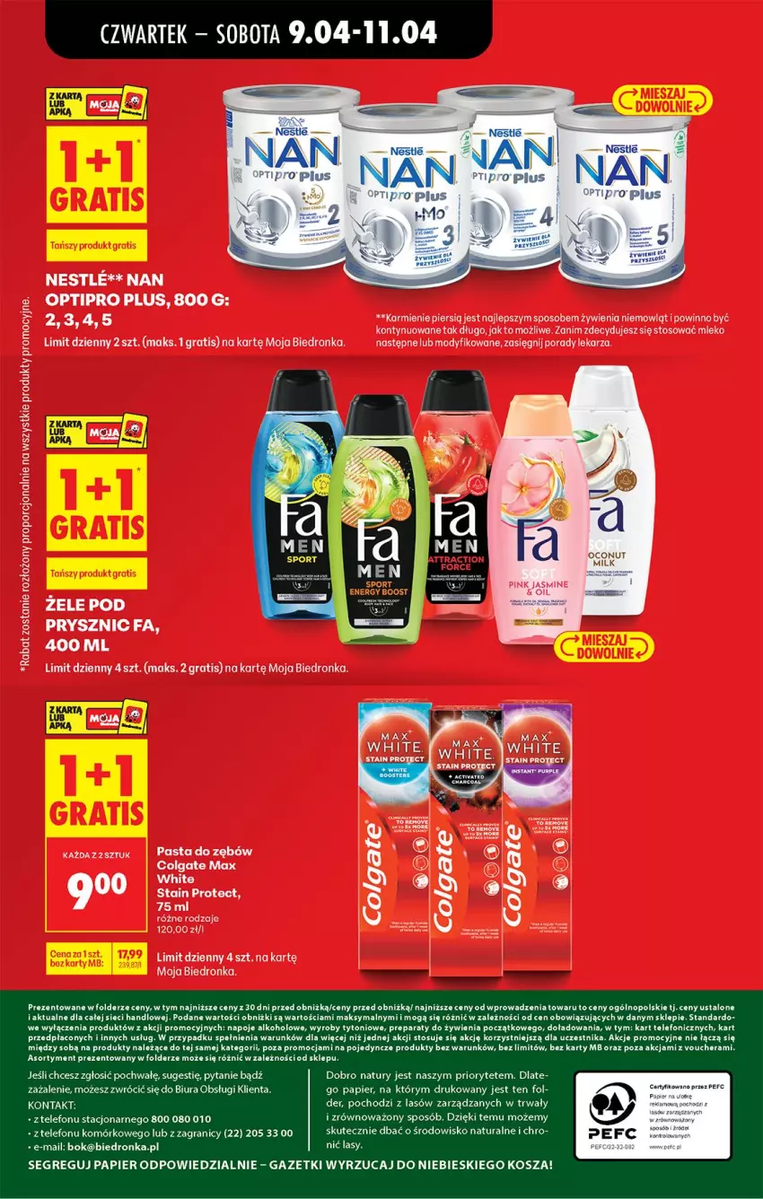 Gazetka promocyjna Biedronka - Od Czwartku - ważna 09.04 do 15.04.2026 - strona 87 - produkty: Colgate, Fa, Gra, Karmi, LG, Mleko, NAN Optipro, Pasta do zębów, Por