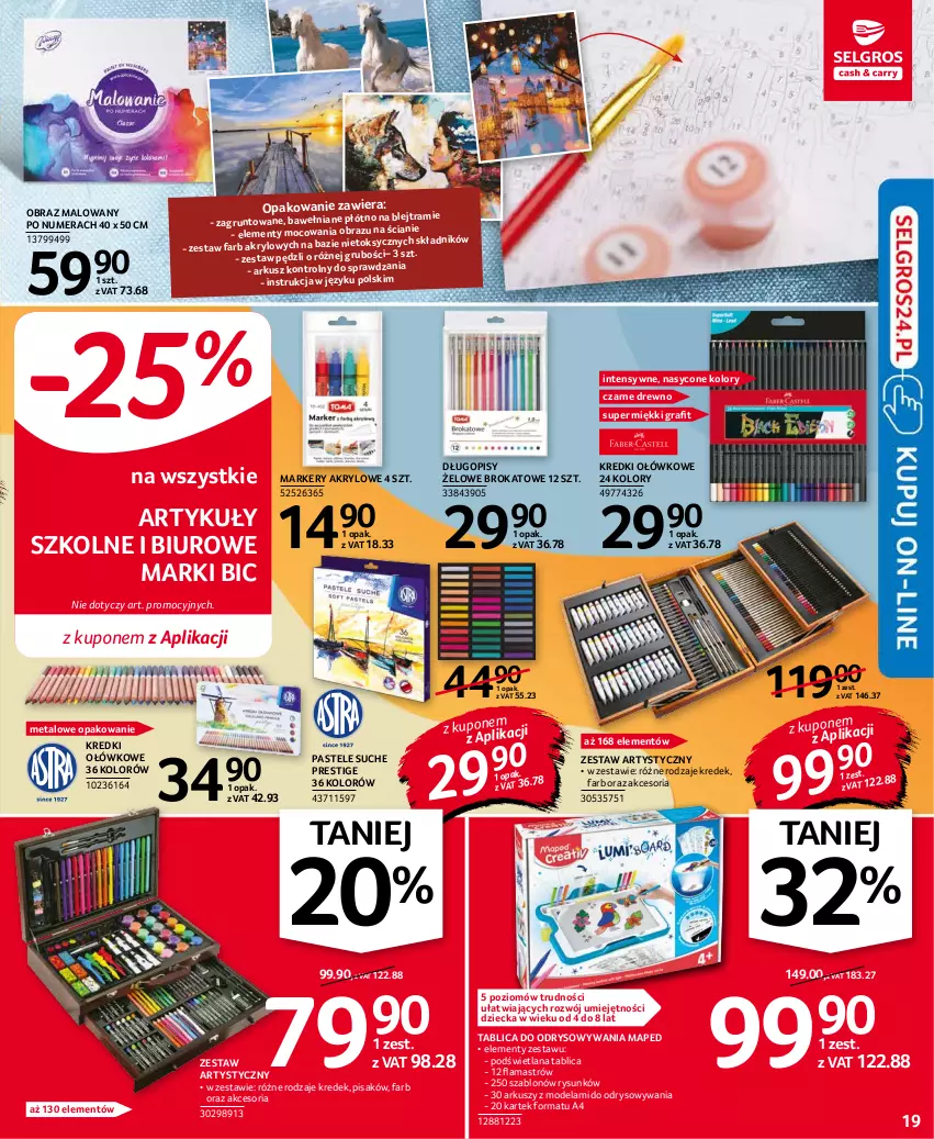 Gazetka promocyjna Selgros - Oferta przemysłowa - ważna 28.10 do 09.11.2021 - strona 19 - produkty: BIC, Biuro, Długopis, Fa, Gra, Grunt, LANA, Marker, Obraz, Zestaw pędzli