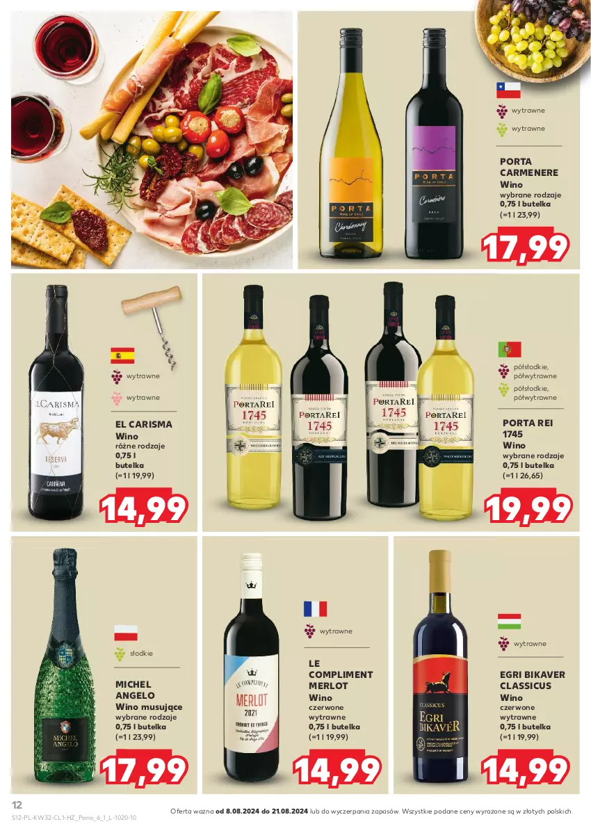 Gazetka promocyjna Kaufland - Barek Kauflandu - ważna 08.08 do 21.08.2024 - strona 12 - produkty: Merlot, Mus, Por, Wino, Wino czerwone, Wino musujące