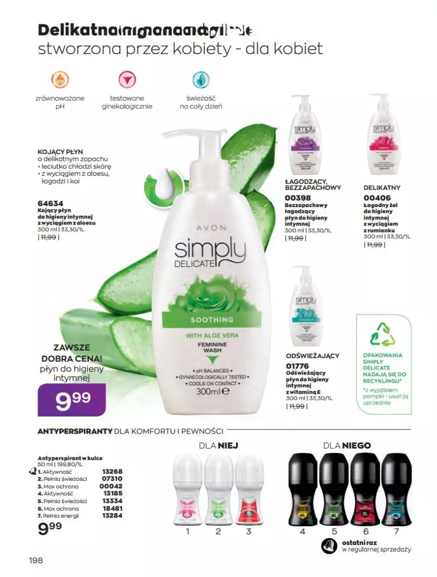 Gazetka promocyjna Avon - Katalog Avon 10/2022 kampania październik - ważna 01.10 do 31.10.2022 - strona 198 - produkty: Aloe vera, Antyperspirant, Gin, Płyn do higieny intymnej, Por, Rum