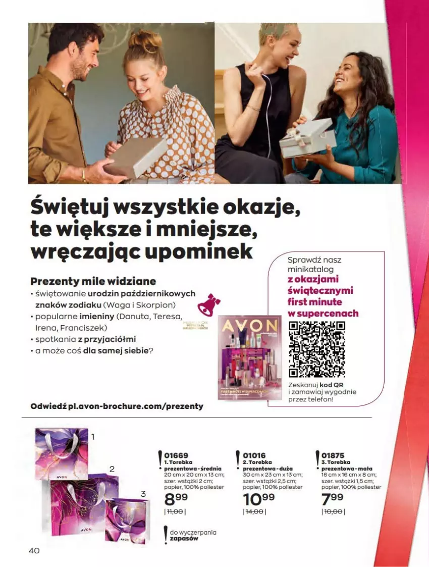 Gazetka promocyjna Avon - Katalog Avon 10/2022 kampania październik - ważna 01.10 do 31.10.2022 - strona 40 - produkty: Papier, Telefon, Torebka, Waga