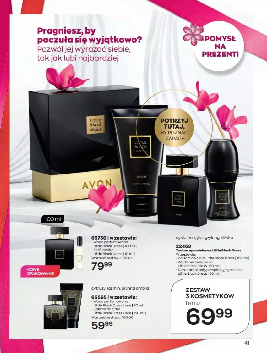 Gazetka promocyjna Avon - Katalog Avon 10/2022 kampania październik - ważna 01.10 do 31.10.2022 - strona 41 - produkty: Cyklamen, Dezodorant, Dres, Gres, Lack, Perfum, Woda, Woda perfumowana