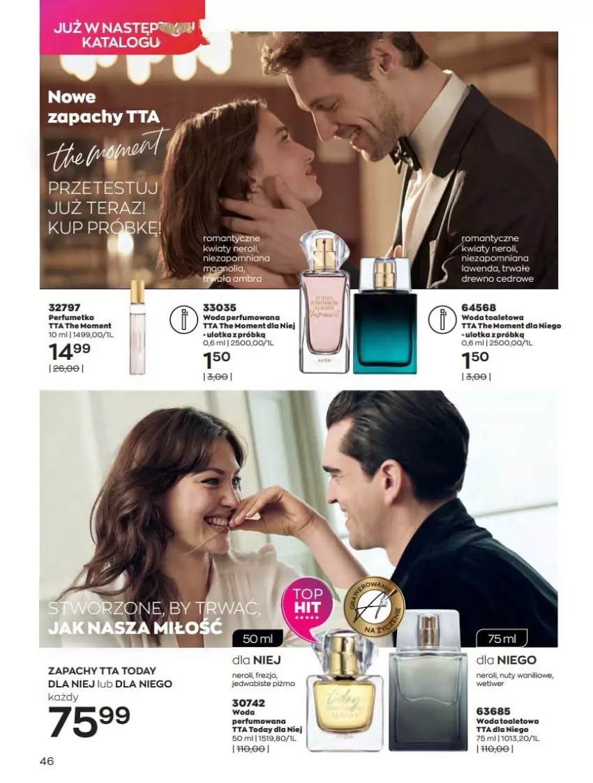 Gazetka promocyjna Avon - Katalog Avon 10/2022 kampania październik - ważna 01.10 do 31.10.2022 - strona 46 - produkty: Nuty, Perfum, Woda, Woda toaletowa