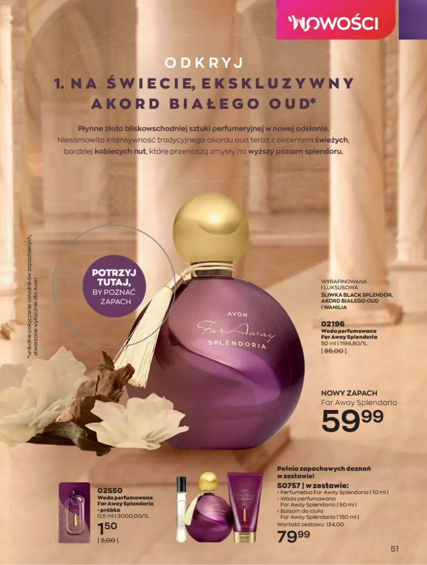 Gazetka promocyjna Avon - Katalog Avon 10/2022 kampania październik - ważna 01.10 do 31.10.2022 - strona 51 - produkty: Balsam do ciała, Fa, Lack, Perfum, Woda, Woda perfumowana