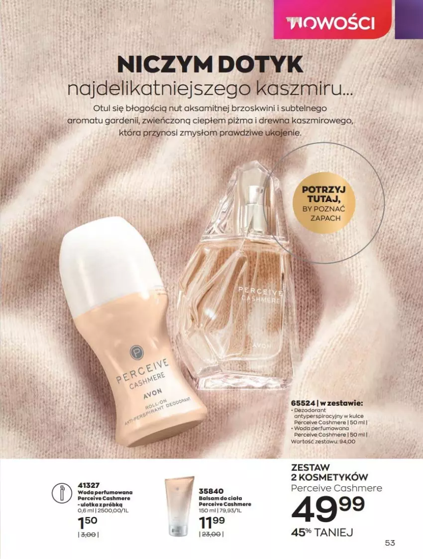 Gazetka promocyjna Avon - Katalog Avon 10/2022 kampania październik - ważna 01.10 do 31.10.2022 - strona 53 - produkty: Aksam, Balsam do ciała, Dezodorant, Fa, Perfum, Woda