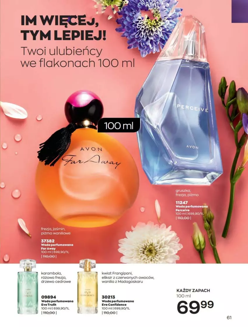 Gazetka promocyjna Avon - Katalog Avon 10/2022 kampania październik - ważna 01.10 do 31.10.2022 - strona 61 - produkty: Perfum, Woda, Woda perfumowana