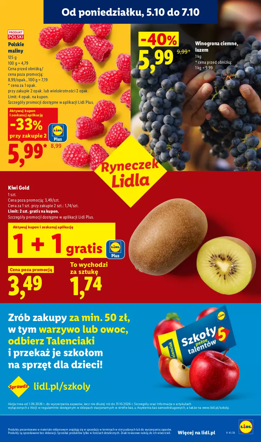 Gazetka promocyjna Lidl - Gazetka - ważna 05.10 do 07.10.2026 - strona 39 - produkty: Dzieci, Gra, Kiwi, Maliny, Wino, Winogrona