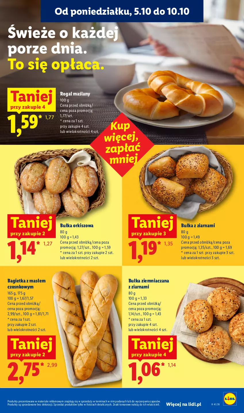 Gazetka promocyjna Lidl - Gazetka - ważna 05.10 do 07.10.2026 - strona 41 - produkty: Bagietka, Bułka, Por, Rogal