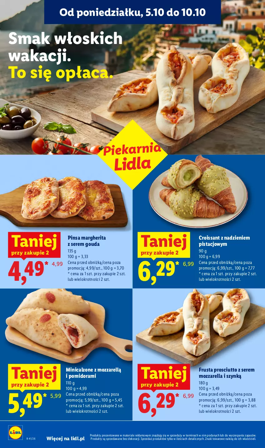 Gazetka promocyjna Lidl - Gazetka - ważna 05.10 do 07.10.2026 - strona 44 - produkty: Croissant, Gouda, Mozzarella, Prosciutto, Rust, Ser