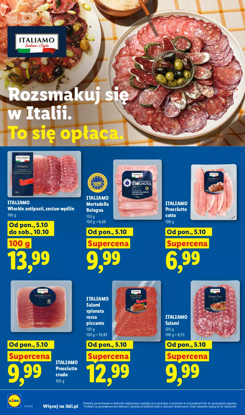 Gazetka promocyjna Lidl - Gazetka - ważna 05.10 do 07.10.2026 - strona 48 - produkty: Dell, Mortadella, Prosciutto, Salami