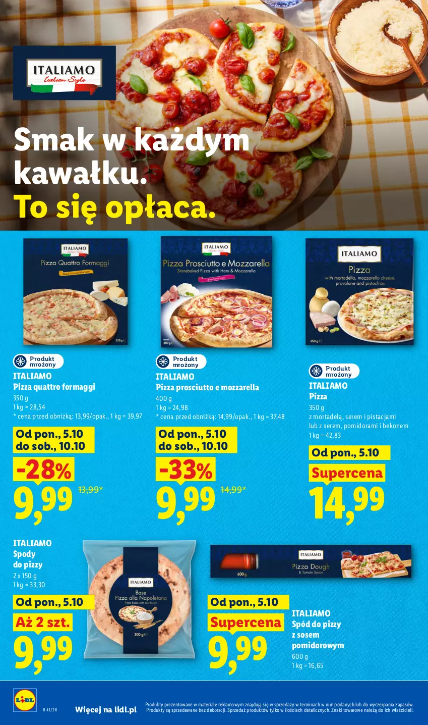 Gazetka promocyjna Lidl - Gazetka - ważna 05.10 do 07.10.2026 - strona 50 - produkty: Beko, Kawa, Maggi, Mozzarella, Pizza, Prosciutto, Ser, Sos, Spód do pizzy
