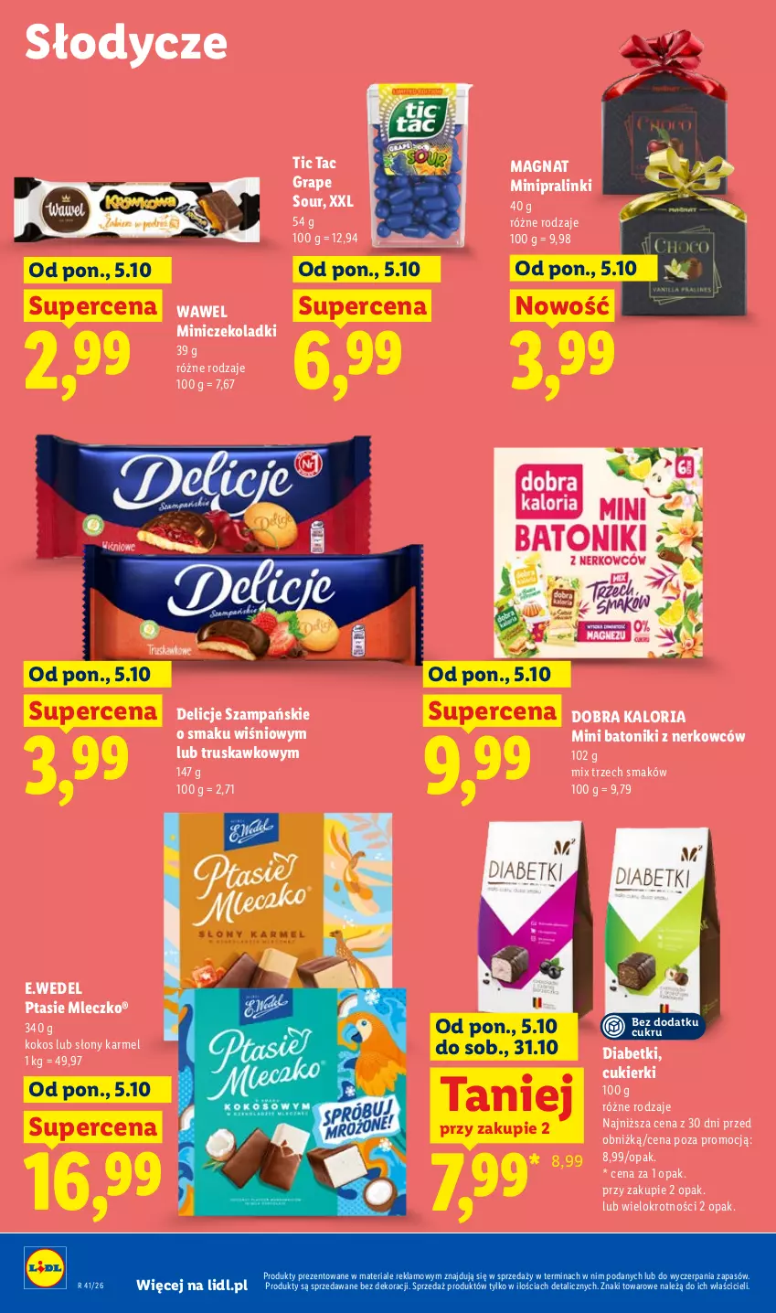 Gazetka promocyjna Lidl - Gazetka - ważna 05.10 do 07.10.2026 - strona 68 - produkty: Baton, Cukier, Cukierki, Delicje, Gra, Kokos, Mleczko, Ptasie mleczko, Tonik, Wawel