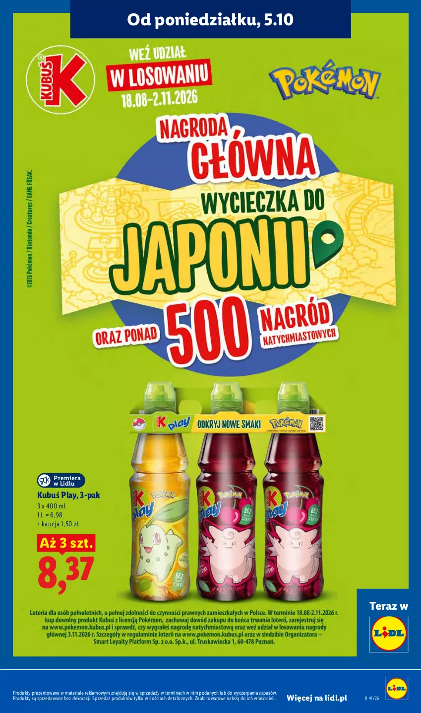 Gazetka promocyjna Lidl - Gazetka - ważna 05.10 do 07.10.2026 - strona 73 - produkty: Kubuś, Tera