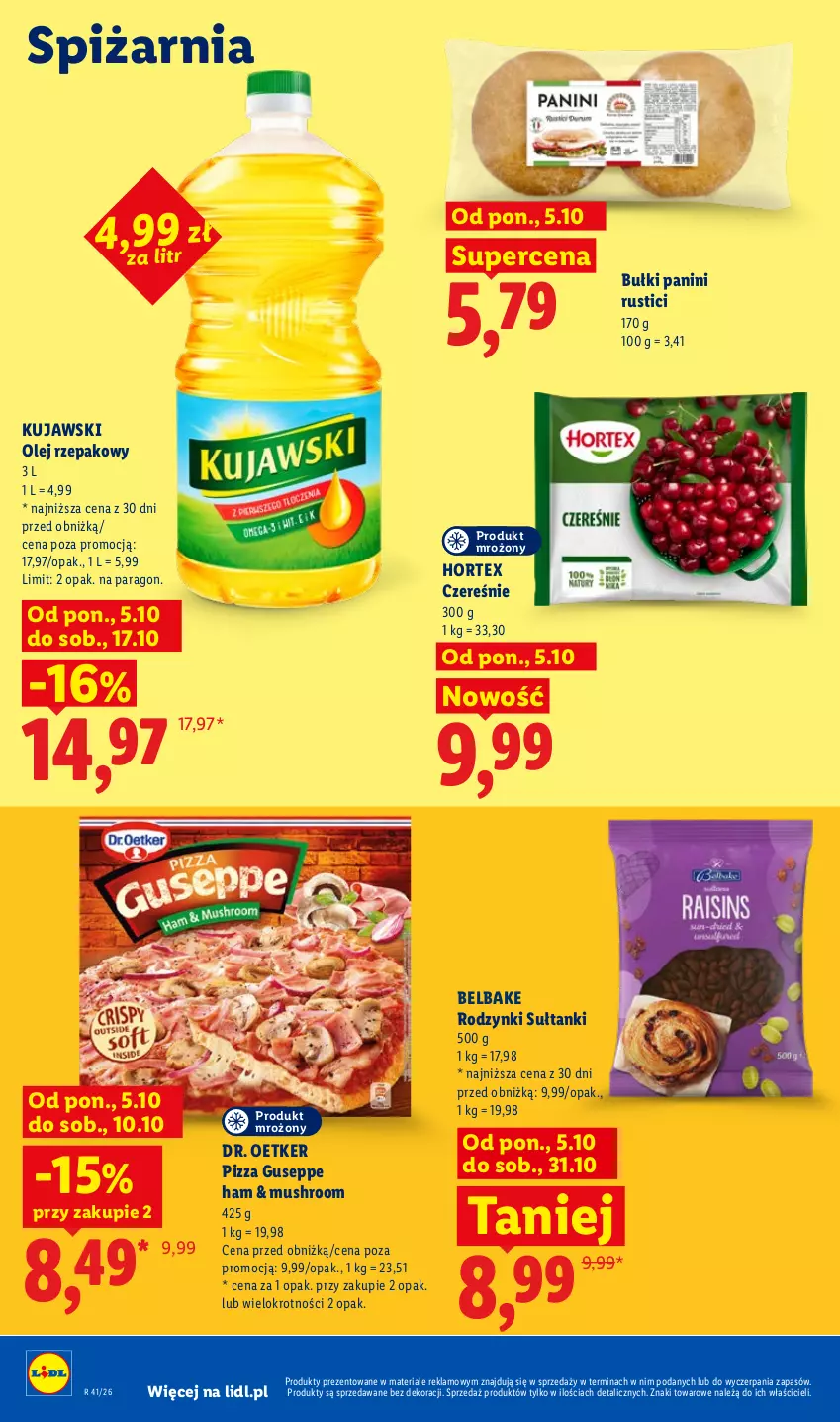 Gazetka promocyjna Lidl - Gazetka - ważna 05.10 do 07.10.2026 - strona 80 - produkty: Dr. Oetker, Hortex, Kujawski, Mus, Olej, Olej rzepakowy, Pizza, Rodzynki, Rust