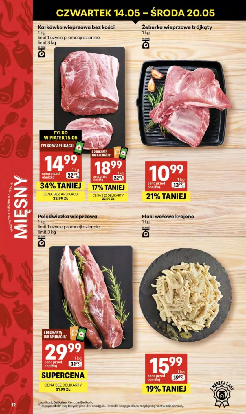 Gazetka promocyjna Delikatesy Centrum - Franczyza DC20 Czwartek - ważna 14.05 do 20.05.2026 - strona 12 - produkty: Flaki, Flaki wołowe, Karkówka wieprzowa, Polędwiczka wieprzowa, Rum