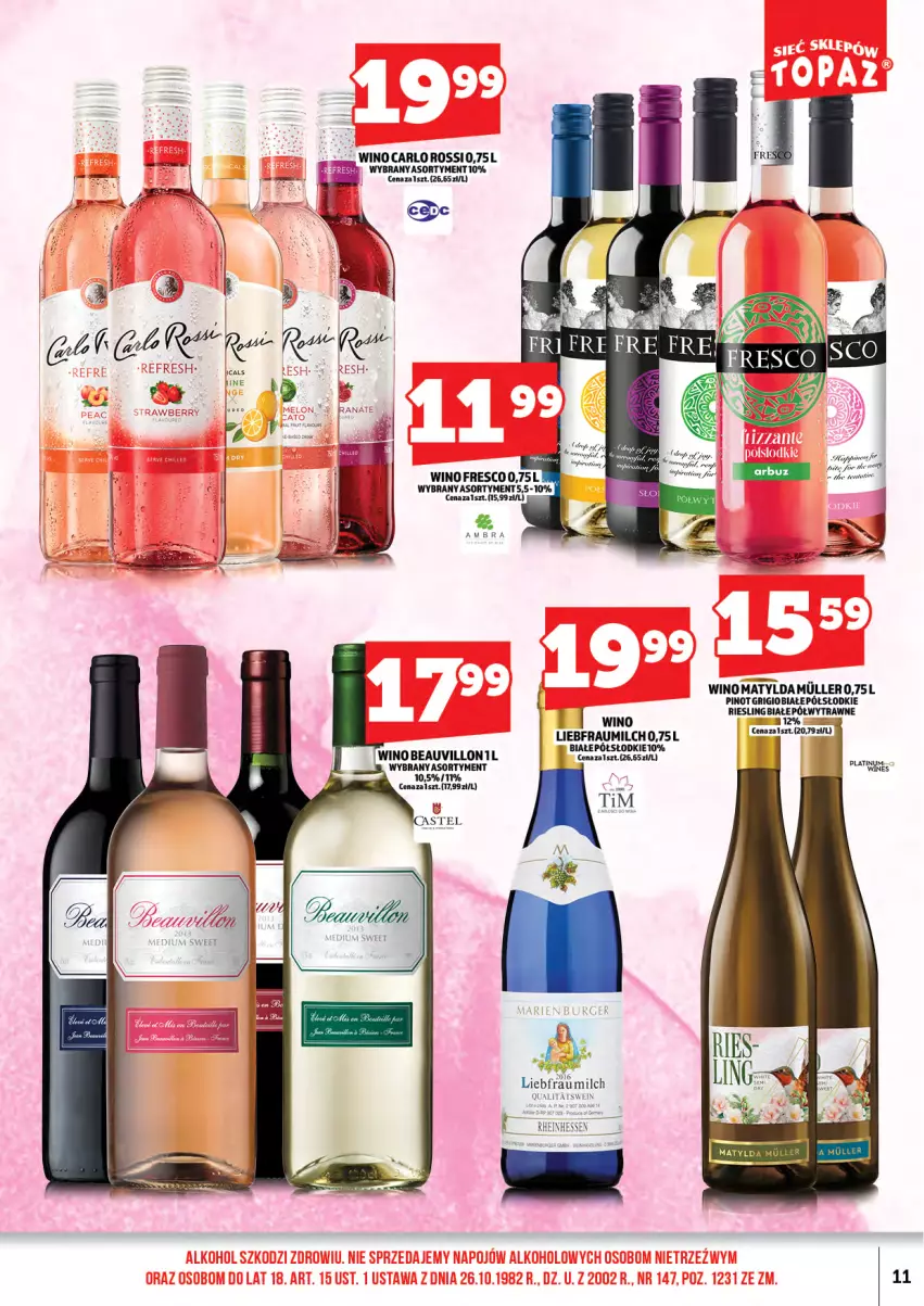 Gazetka promocyjna Topaz - Gazetka - ważna 01.01 do 15.01.2026 - strona 13 - produkty: Fresco, Pinot Grigio, Wino