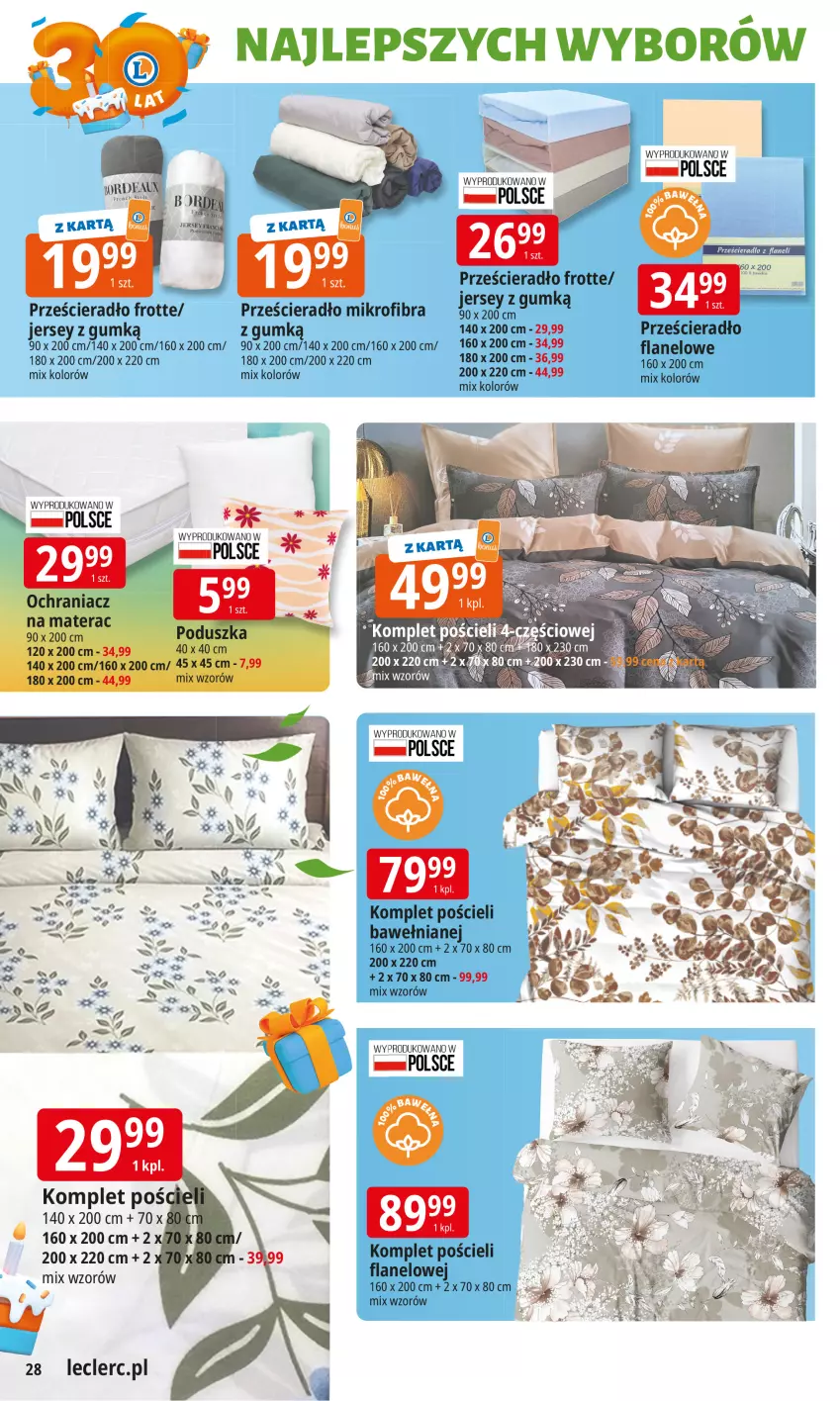 Gazetka promocyjna E Leclerc - ważna 16.09 do 27.09.2025 - strona 28 - produkty: Komplet pościeli, Materac, Ochraniacz na materac, Poduszka, Pościel, Prześcieradło, Tera