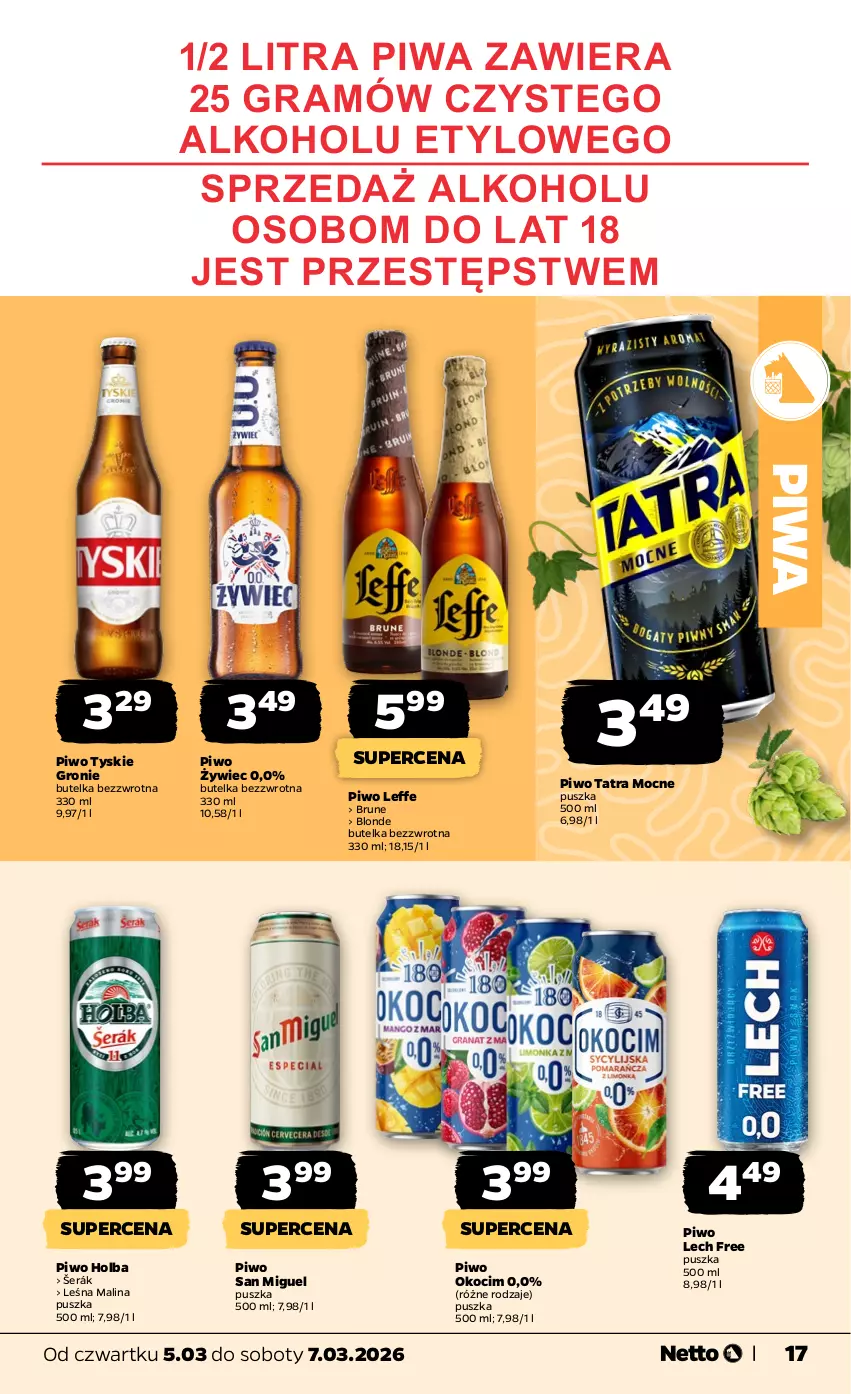 Gazetka promocyjna Netto - Od Czwartku - ważna 05.03 do 07.03.2026 - strona 17 - produkty: Gra, Koc, Okocim, Piwa, Piwo, Tatra, Tyskie