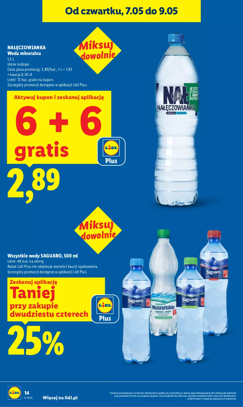 Gazetka promocyjna Lidl - Gazetka ważna od 7.05 do 9.05 - ważna 07.05 do 09.05.2026 - strona 14 - produkty: Gra, Nałęczowianka, Woda, Woda mineralna