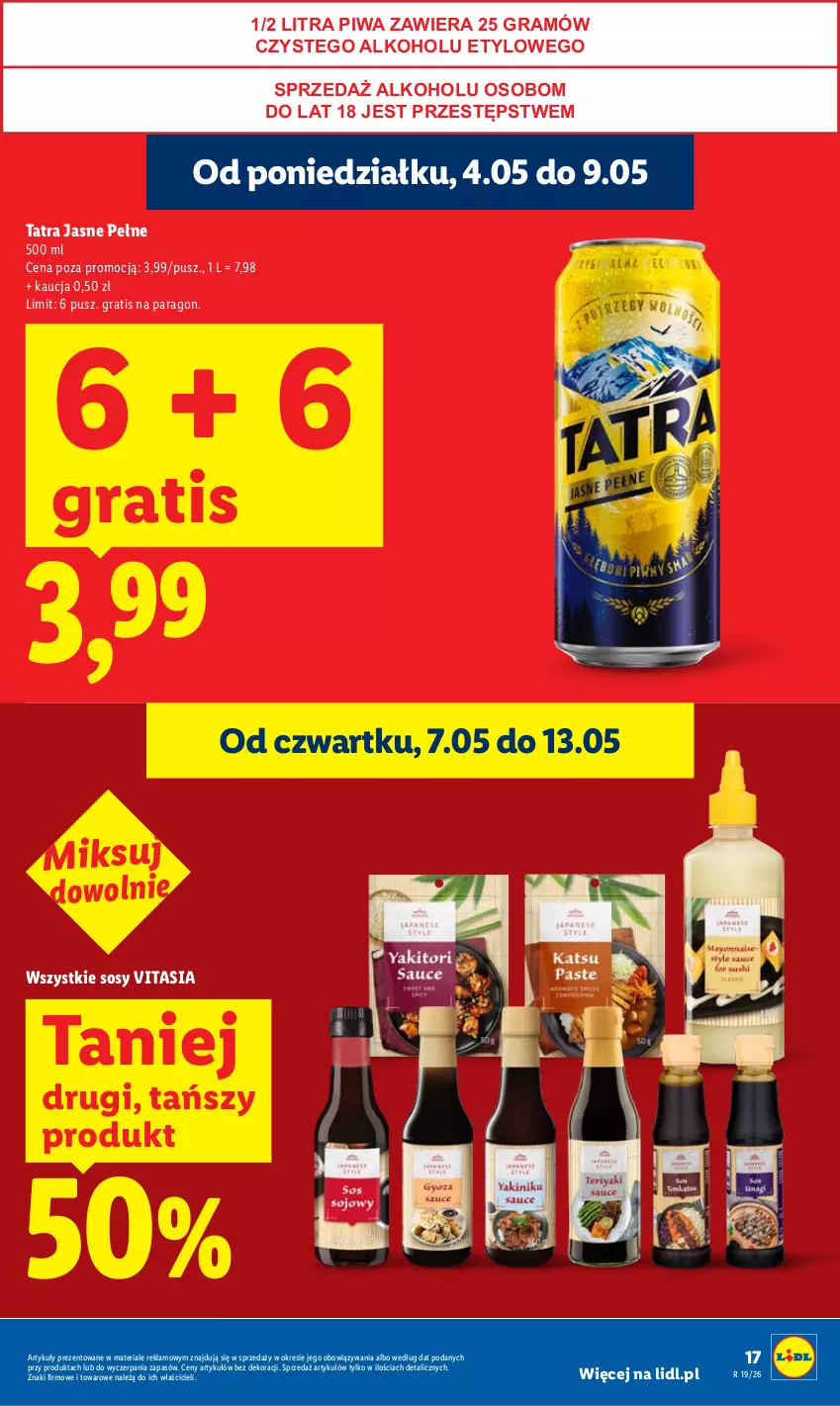 Gazetka promocyjna Lidl - Gazetka ważna od 7.05 do 9.05 - ważna 07.05 do 09.05.2026 - strona 17 - produkty: Gra, Piwa, Sos, Tatra