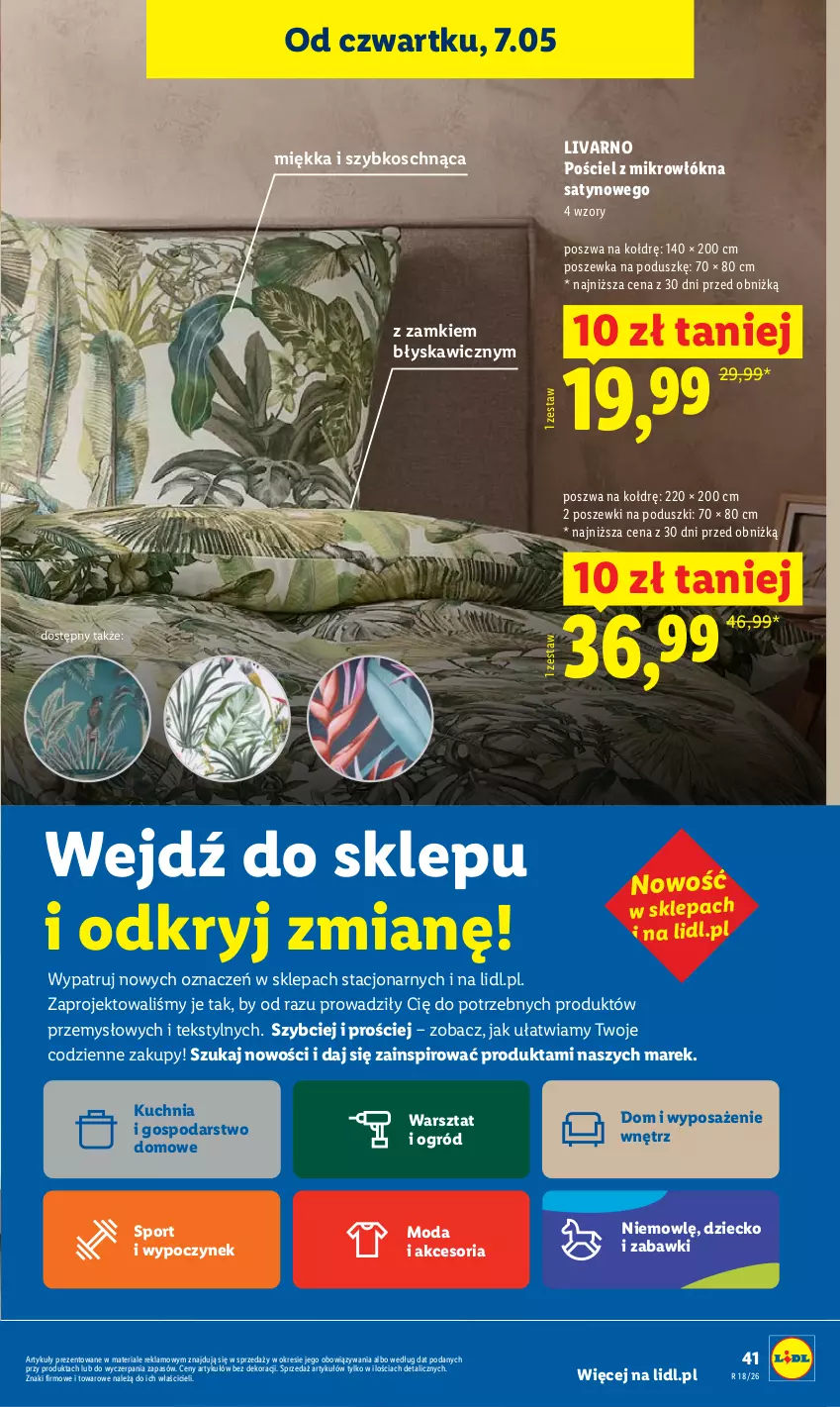 Gazetka promocyjna Lidl - Gazetka ważna od 7.05 do 9.05 - ważna 07.05 do 09.05.2026 - strona 39 - produkty: Ivar, Kuchnia, Moda, Ogród, Por, Pościel, Poszewka, Sport