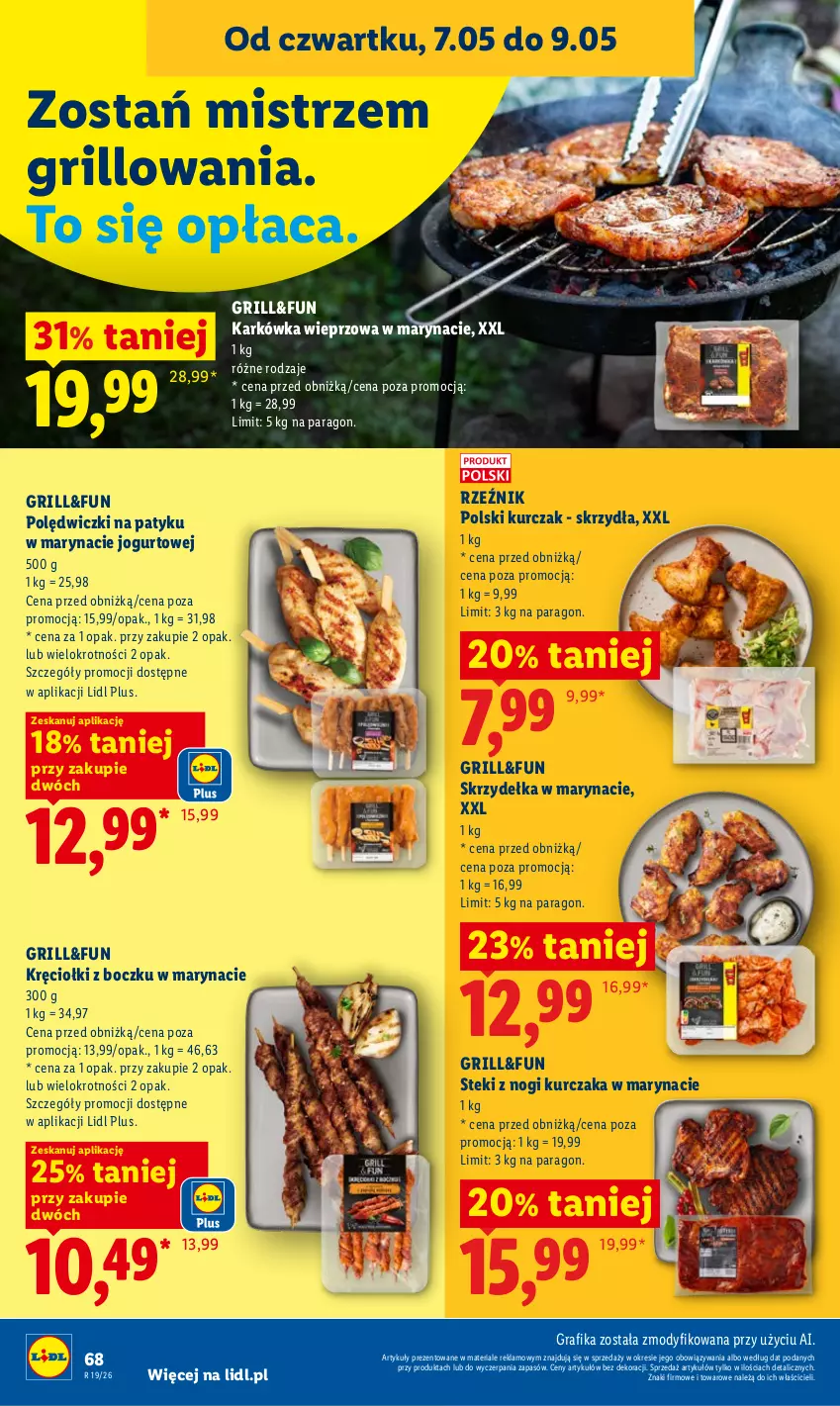 Gazetka promocyjna Lidl - Gazetka ważna od 7.05 do 9.05 - ważna 07.05 do 09.05.2026 - strona 68 - produkty: Gra, Grafika, Grill, Jogurt, Karkówka wieprzowa, Kurczak, Stek