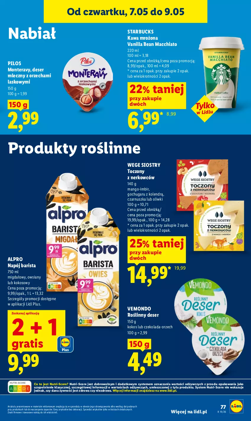 Gazetka promocyjna Lidl - Gazetka ważna od 7.05 do 9.05 - ważna 07.05 do 09.05.2026 - strona 77 - produkty: Alpro, Chia, Czekolada, Deser, Deser mleczny, Gra, Imbir, Kawa, Kokos, Mango, Monte, Napój, Oliwki, Pilos, Ser, Tera