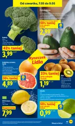 Gazetka promocyjna Lidl - Gazetka ważna od 7.05 do 9.05 - Gazetka - ważna od 09.05 do 09.05.2026 - strona 47 - produkty: Cytryny, Kiwi, Brokuły, Grejpfrut